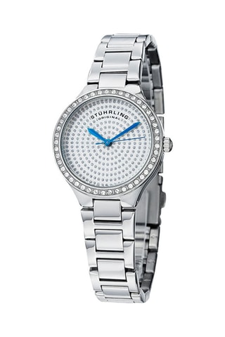 Reloj de cuarzo de acero Symphony - Plateado y blanco