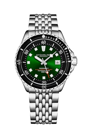Reloj automático de acero Radiance - Plateado y verde