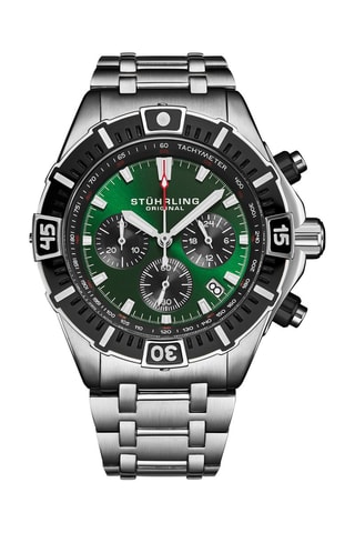 Reloj de cuarzo de acero Stellar - Taquímetro y cronógrafo - Plateado y negro