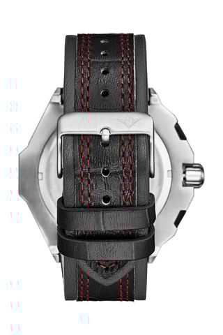 Reloj de piel - Azul y plateado