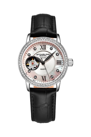 Reloj automático de piel, diamantes y nácar Legacy 