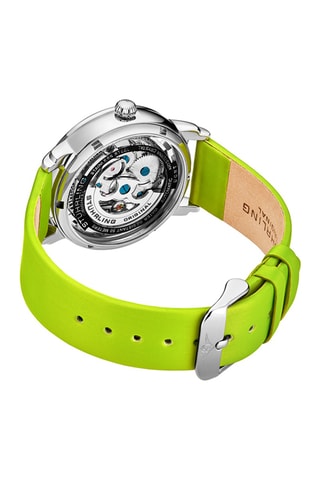 Reloj automático de piel Legacy - Verde y plateado