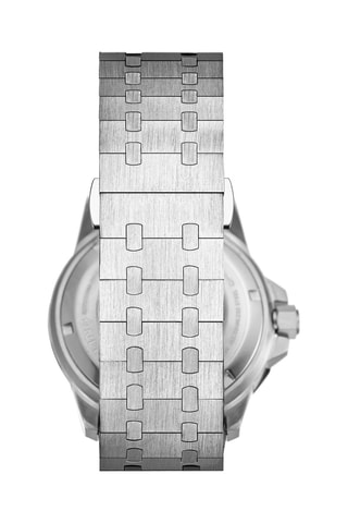 Reloj automático de acero Fortitude - Plateado y negro