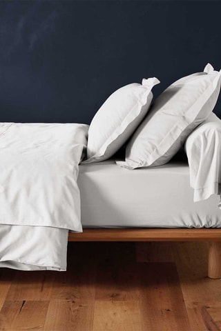 Drap-housse en coton 57 fils/cm² Lina - Blanc