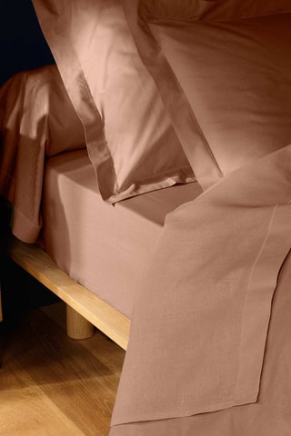 Drap-housse en coton 57 fils/cm² Lina - Vieux rose