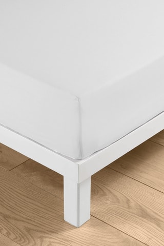 Drap-housse en coton 57 fils/cm² Linella - Blanc