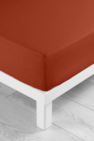 Drap-housse en coton 57 fils/cm² Lina - Terracotta