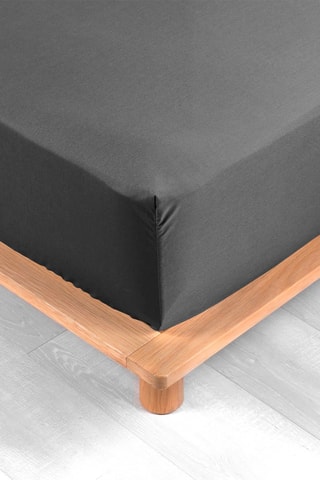 Drap-housse en percale de coton 78 fils/cm² Percaline - Gris