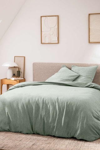 Parure de couette en coton 60 fils/cm² Meline - Sauge