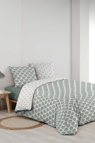 Parure de couette Diane - Vert et blanc