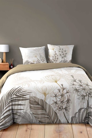 Parure de couette Bastille en coton 42 fils/cm² - Blanc et gris