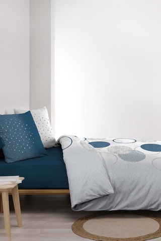 Parure de couette en coton 42 fils/cm² Voie Lactée - Blanc et bleu