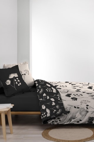 Parure de couette en coton 42 fils/cm²  Iris - Gris et blanc