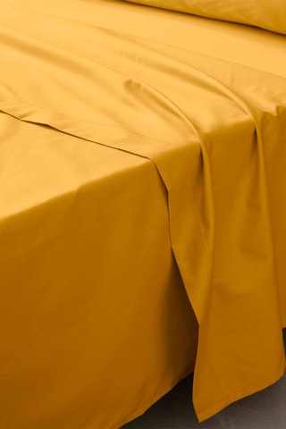 Drap plat en percale de coton 78 fils/cm² Percaline - Jaune