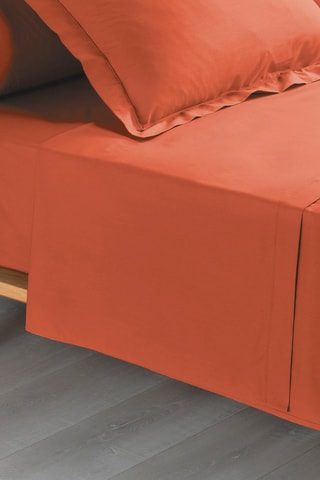 Drap plat en percale de coton 78 fils/cm² Percaline - Terracotta