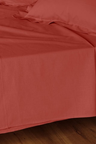 Drap plat en coton 57 fils/cm² Lina - Terracotta