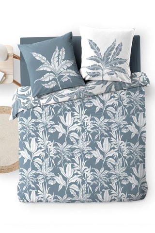 Parure de draps en coton Hera - Gris et bleu