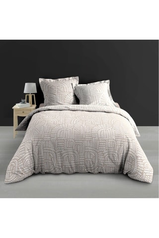 Parure de draps en coton Eliot - Beige et écru