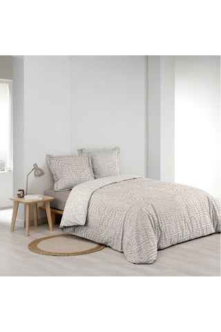 Parure de draps en coton Eliot - Beige et écru