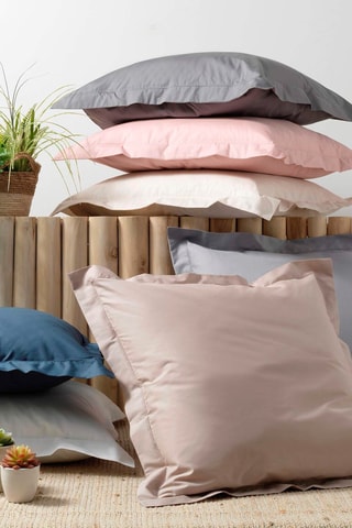 Taie d'oreiller en percale de coton 78 fils/cm² - Bleu canard