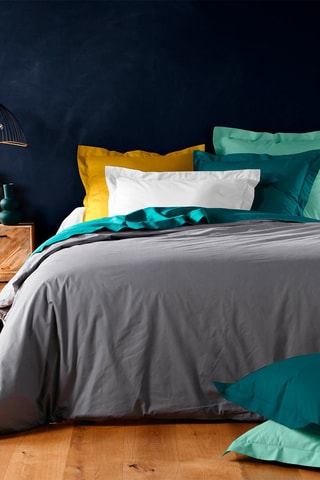 Housse de couette en coton 57 fils/cm² Lina - Blanc