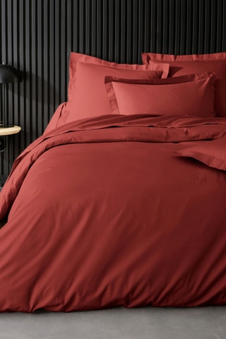 Housse de couette en percale de coton 78 fils/cm² Percaline - Terracotta