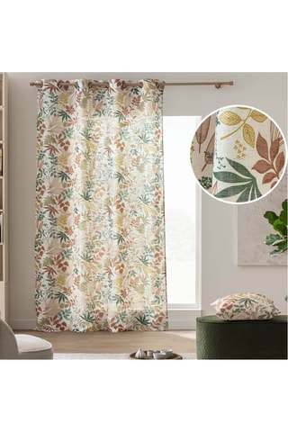 Rideau - Beige et vert - 140 x 260 cm