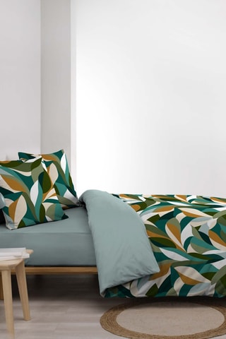 Parure de couette  en coton 42 fils/cm² - Vert