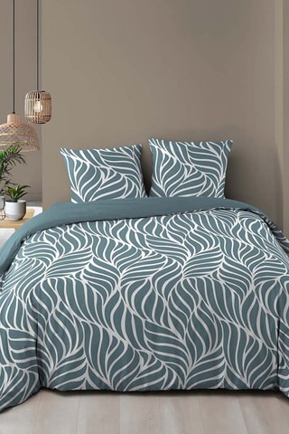 Parure de couette en coton 57 fils/cm² - Bleu