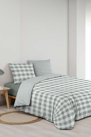 Parure de couette  en coton 42 fils/cm² - Sauge