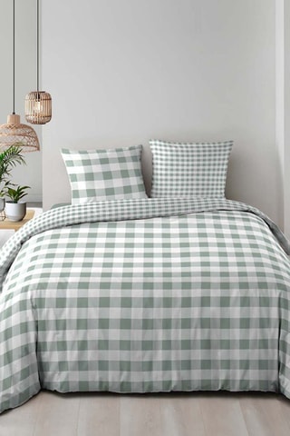 Parure de couette  en coton  57 fils/cm² - Sauge