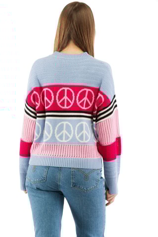 Pull en laine - Bleu et rose