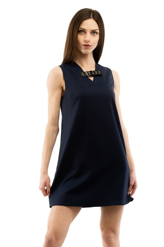 Robe trapèze en laine - Bleu marine