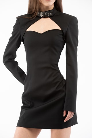 Robe patineuse en laine - Noir