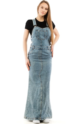 Robe salopette longue - Bleu