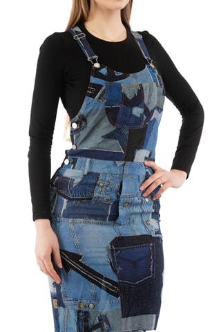 Robe-salopette fourreau - Bleu