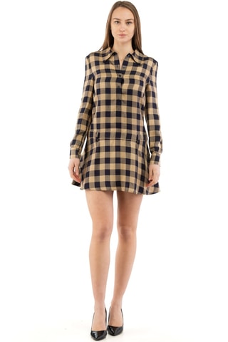 Robe chemise - Beige et noir