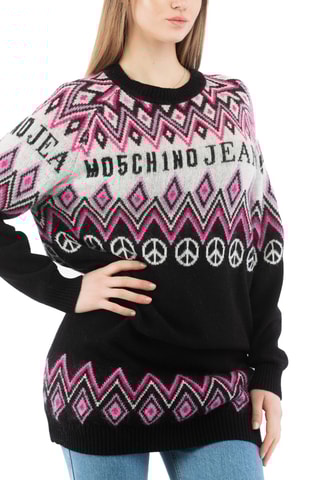 Pull en laine et cachemire - Noir et rose