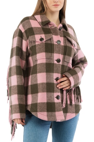 Chemise en laine - Rose et marron