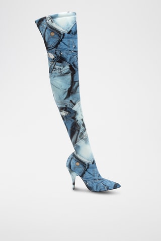 Cuissardes en cuir - Bleu