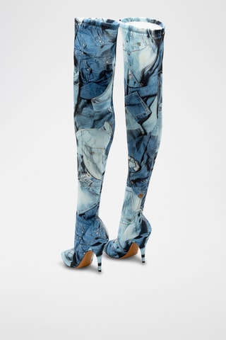 Cuissardes en cuir - Bleu