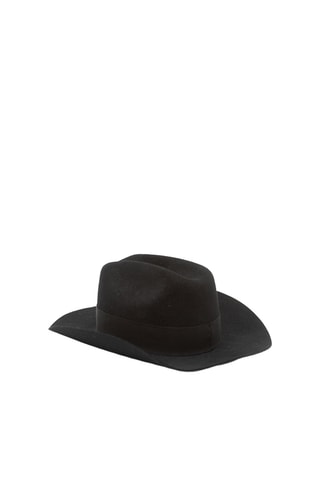 Chapeau de cowboy en laine - Noir et doré