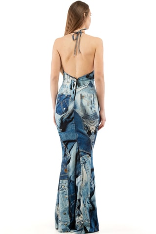 Robe fourreau - Bleu