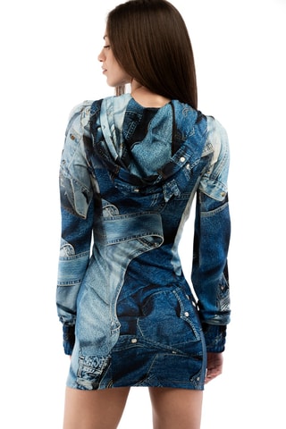 Robe à capuche - Bleu