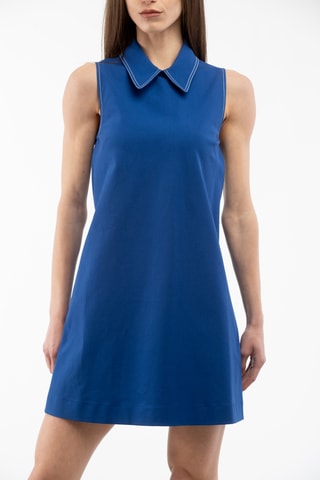 Robe droite en laine - Bleu