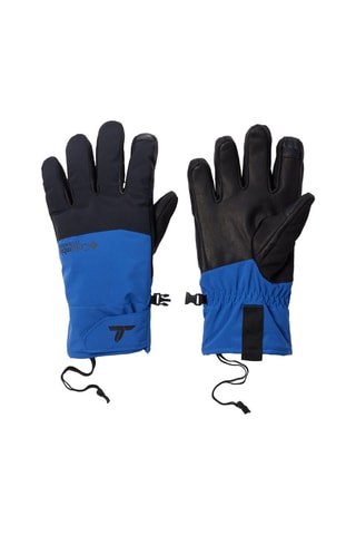 Gants de ski en cuir de chèvre PowBound™ - Noir et bleu cobalt