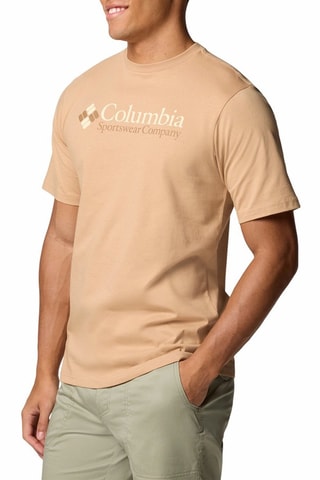 T-shirt regular en coton biologique CSC Basic Logo™ - Marron clair