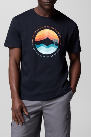 T-shirt regular en coton biologique Path Lake™ - Noir