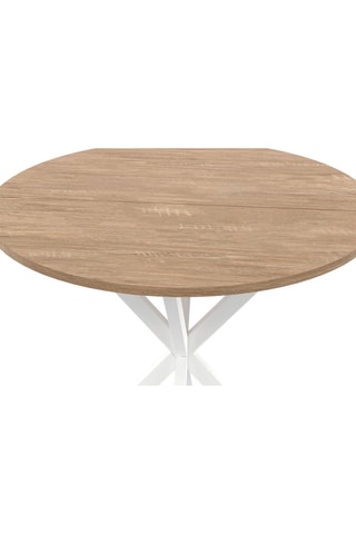Table Soline - Imitation bois et blanc