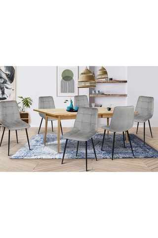 6 chaises Linda - Gris clair